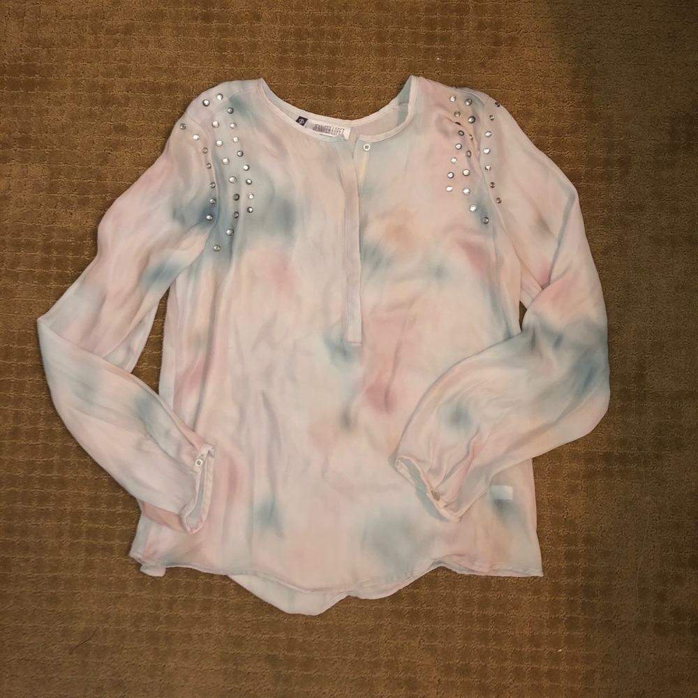 Tie-dye long sleeve blouse